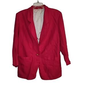 Vintage Corbin Raspberry Pink Jacket, Single Button Closure Size 14